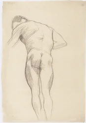 Männerrückenakt nach links 2